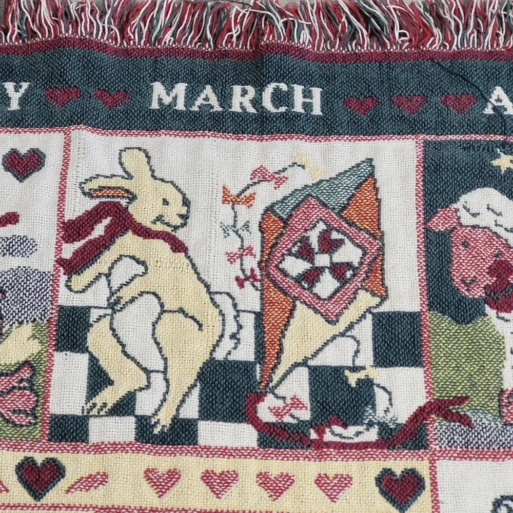 ❤️Home Is Where the Heart Is Woven Calendar Throw Blanket 45 × 58  Double‑sided